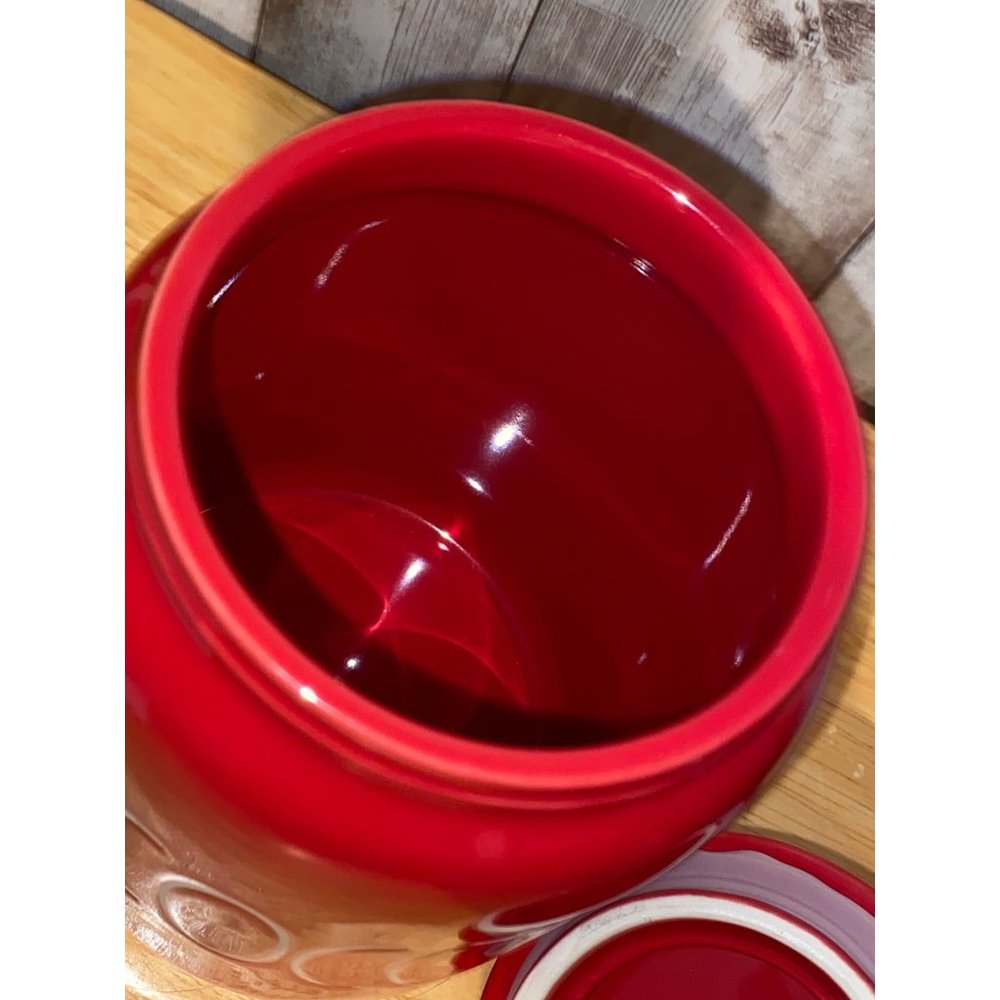Rae Dunn Ceramic Red Cocoa Baby Canister Kitchen Cookie Jar - Picture 6 of 10